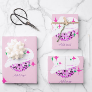 Feuille De Papier Cadeau Cowgirl Disco Rose Moderne