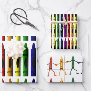 Feuille De Papier Cadeau Crayons Art pour enfants mignonne