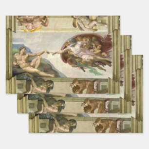Feuille De Papier Cadeau Création de l'homme par Michel-Ange (Création d'Ad