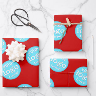 Feuille De Papier Cadeau Créer un logo personnalisé d'entreprise rouge Noël