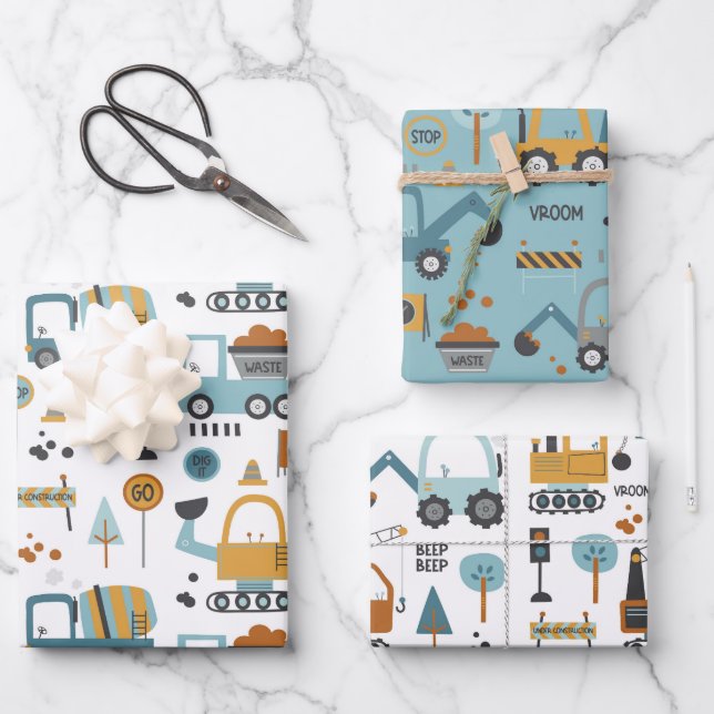 Feuille De Papier Cadeau Creg it Motif Boys (Recto)