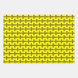 Feuille De Papier Cadeau Croix chrétienne noire