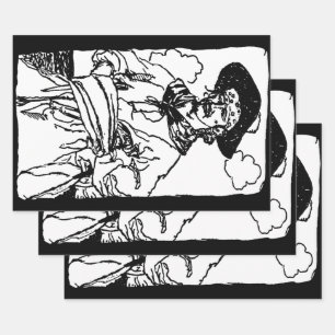 Feuille De Papier Cadeau Croquis de pirates vintage d'un capitaine par Howa