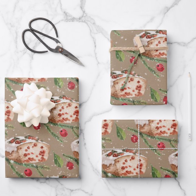 Feuille De Papier Cadeau Cuisson Rustique Kraft Cranberry Lemon Pain Gâteau (Recto)
