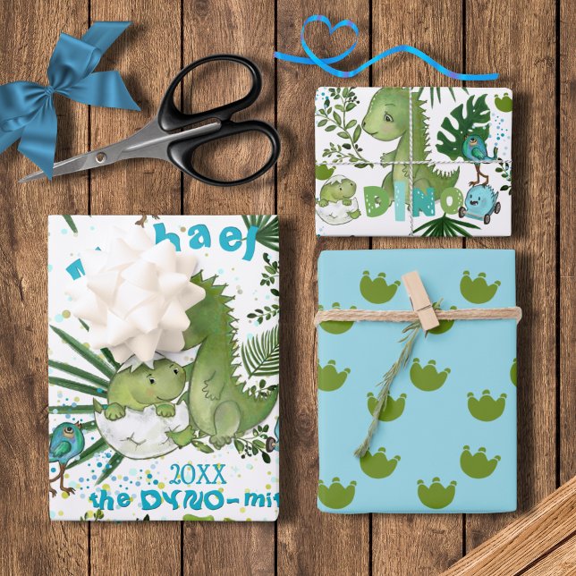 Feuille De Papier Cadeau Custom Dino-mite Any Occasion (Custom Dino-mite Any Occasion Wrapping Paper Sheets )