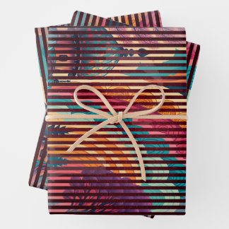Feuille De Papier Cadeau Custom Fantasy Dome Striped Gift Wrap (Set of 3)