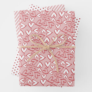 Feuille De Papier Cadeau Cute Blush Coeurs Rose Tirages Pois Motif