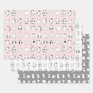 Feuille De Papier Cadeau Cute chat 