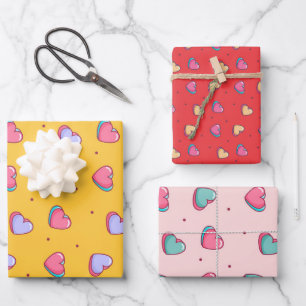 Feuille De Papier Cadeau Cute Coeur Minimaliste Amour Motif Valentines Day