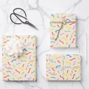 Feuille De Papier Cadeau Cute Coloré Motif Confetti