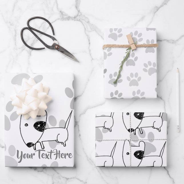 Feuille De Papier Cadeau Cute English Bull Terrier (Recto)