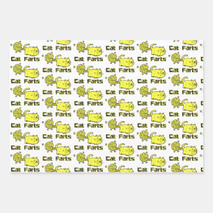 Feuille De Papier Cadeau Cute Farts de chat