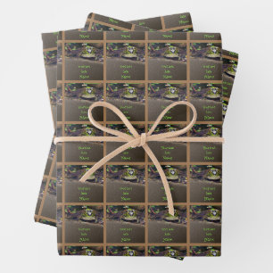 Feuille De Papier Cadeau Cute Grenouille Visage Animal Personnalisé