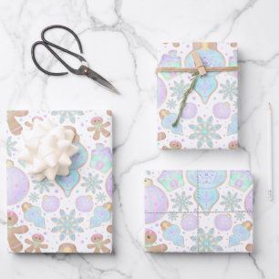Feuille De Papier Cadeau Cute Kids Christmas Gingerbread Motif