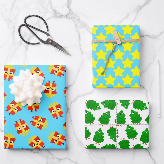 Feuille De Papier Cadeau Cute Kids’ Christmas Wrapping Paper (Recto)