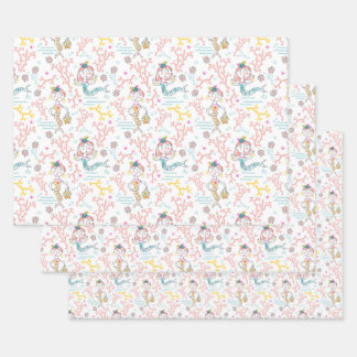 Feuille De Papier Cadeau Cute Mermaids, Bouteille De Découpage D'Artisanat 