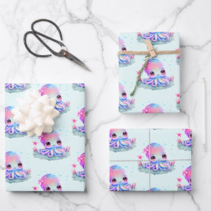 Feuille De Papier Cadeau Cute Octopus Sea Creator