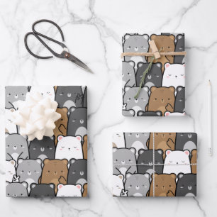 Feuille De Papier Cadeau Cute ours Motif sans joint
