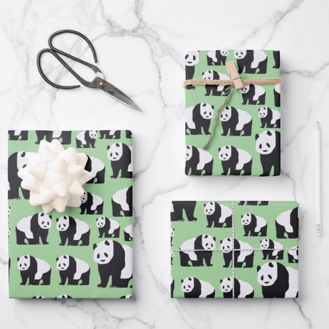 Feuille De Papier Cadeau Cute Panda Motif ours (Recto)
