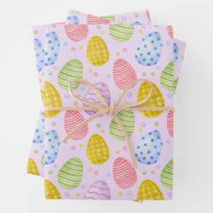 Feuille De Papier Cadeau Cute Pastel Couleur OEufs de Pâques