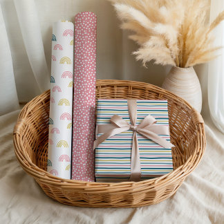 Feuille De Papier Cadeau Cute Pastel Gender Neutral Baby Shower Pattern 