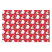 Cute Snowman et sapin de Noël Aquarelle Motif