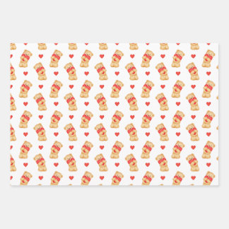 Feuille De Papier Cadeau Cute Valentine's Wrapping Paper | Teddy Bear 