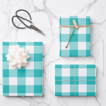 Cyan Bleu et blanc En vichy vérifier Plaid
