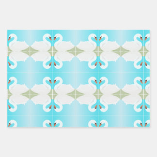 Feuille De Papier Cadeau Cygne blanc = jour d'été