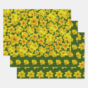 Feuille De Papier Cadeau Daffodile de printemps jaune - Mariage