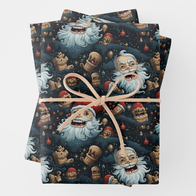 Feuille De Papier Cadeau Dali-Père Noël (En situation)