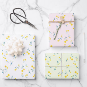 Feuille De Papier Cadeau Dandelion Minimaliste Floral Whimsical Ditsy Cute