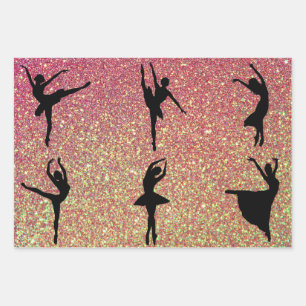 Feuille De Papier Cadeau Danse Ballet Glitt Danse Ballerina