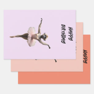 Feuille De Papier Cadeau Danseur De Ballet Gibbon Monkey Dans Un Tutu,