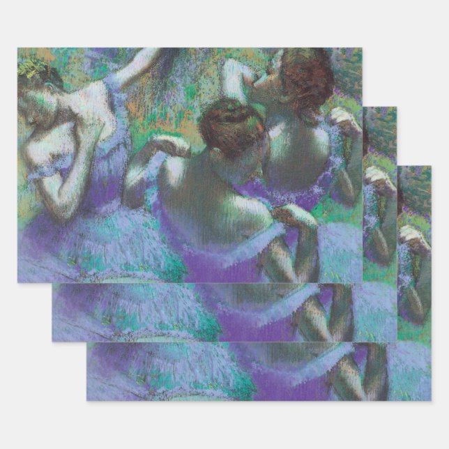 Feuille De Papier Cadeau Danseurs bleus par Edgar Degas, Impressionnisme Vi (Lot)