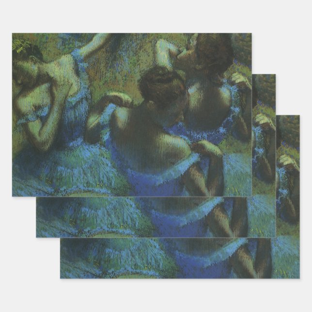 Feuille De Papier Cadeau Danseurs bleus par Edgar Degas, Impressionnisme Vi (Lot)