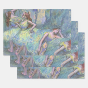 Feuille De Papier Cadeau Danseurs de ballet dans les ailes par Edgar Degas