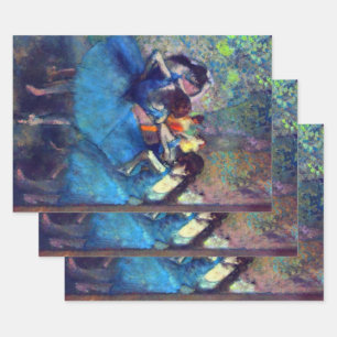 Feuille De Papier Cadeau Danseuses en bleu par Edgar Degas, Art de ballet v