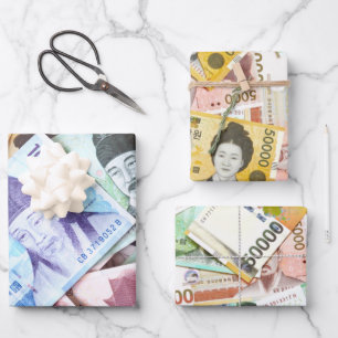 Feuille De Papier Cadeau DE L'ARGENT ! DE L'ARGENT ! DE L'ARGENT ! Monnaie 