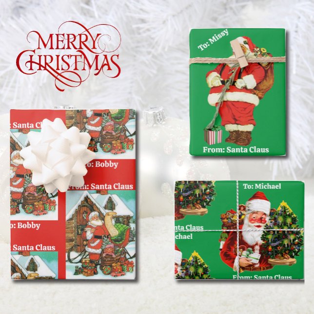 Feuille De Papier Cadeau De Santa Claus Ajouter Noms d'Enfants 3 (Créateur téléchargé)