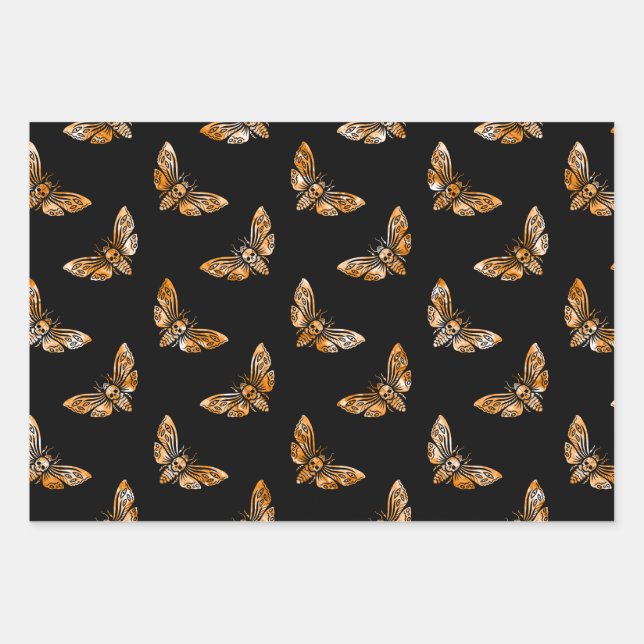 Feuille De Papier Cadeau Death's Head Moth Pattern (Devant 3)
