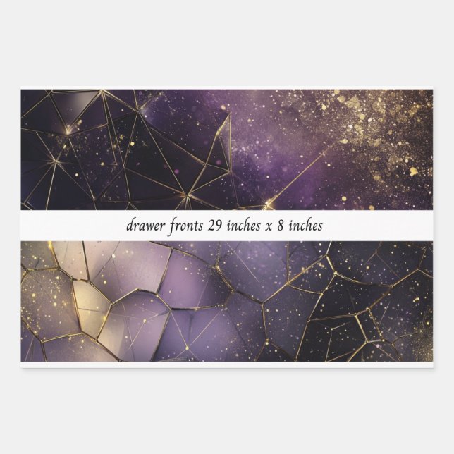 Feuille De Papier Cadeau Decoupage Drawer Fronts 29x8 Geometric Cosmic  (Devant)