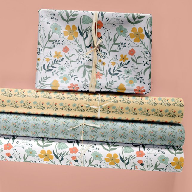 Feuille De Papier Cadeau Découpage du jardin botanique floral (Whimsical Botanical Garden Florals from Studio Posies.)