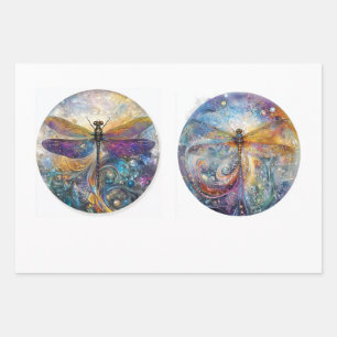 Feuille De Papier Cadeau Découpage Ronds Circulaires 30 cm Libellules