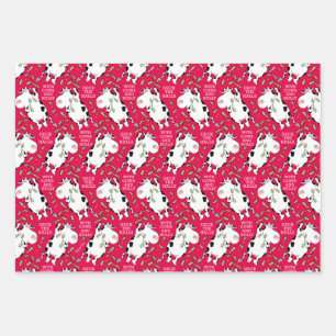 Feuille De Papier Cadeau DÉCOUVREZ LES HALLS AVEC DES VACHES ET SAINTE San