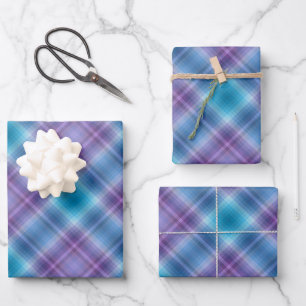 Feuille De Papier Cadeau Défilé de mode bleu violet coloré inspiré des rayu