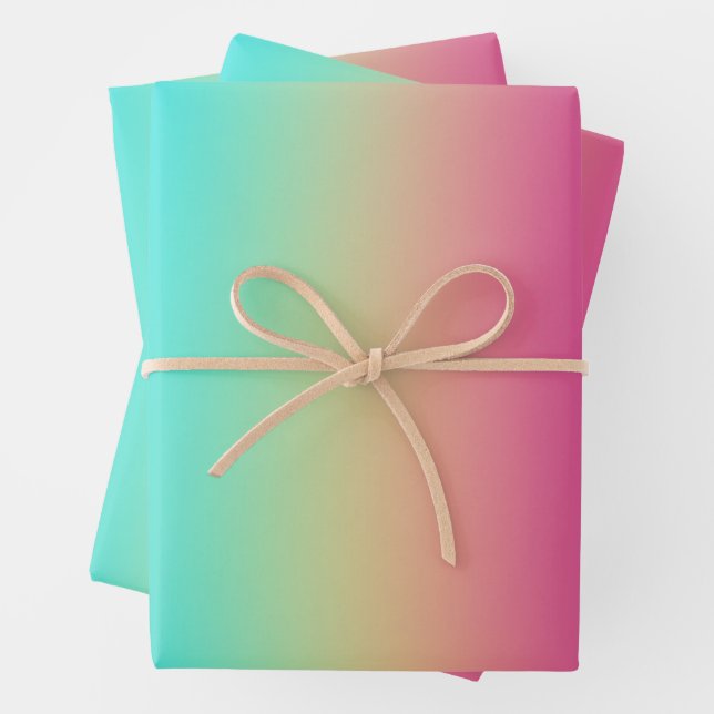 Feuille De Papier Cadeau Dégradé arc-en-ciel (En situation)