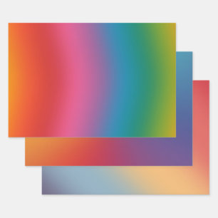 Feuille De Papier Cadeau Dégradé arc-en-ciel coloré