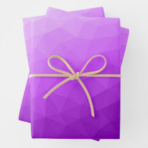 Feuille De Papier Cadeau Dégradé de lavande violette à motif en maille géom