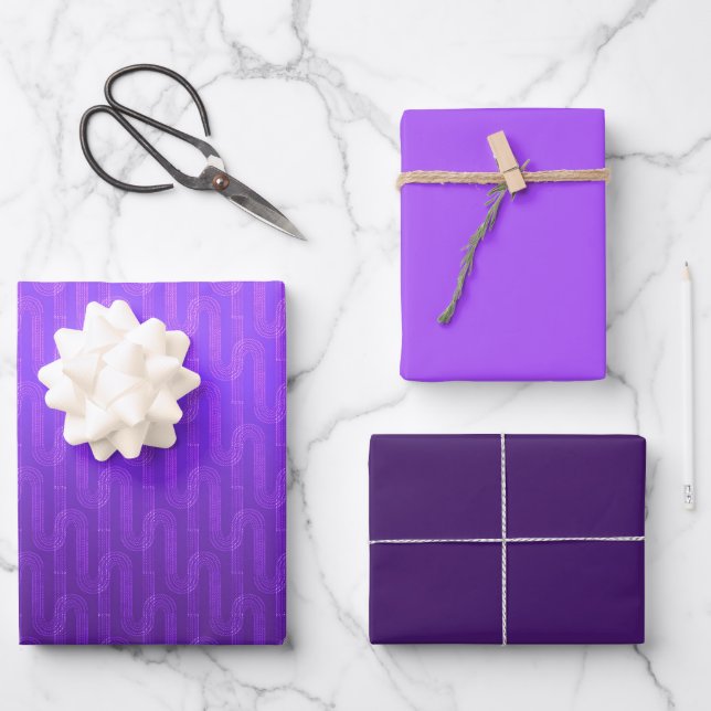 Feuille De Papier Cadeau Dégradé du lilas néon. (Recto)
